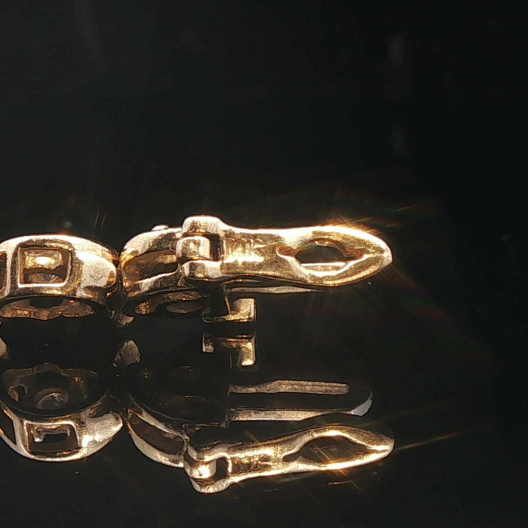 14k Yellow Gold and 2cttw Diamond Vintage C Link Tennis Bracelet 7"