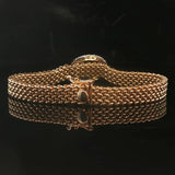 14k Yellow Gold and 0.25cttw Diamond Mesh Link Bracelet 6.5"
