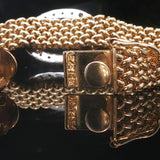 14k Yellow Gold and 0.25cttw Diamond Mesh Link Bracelet 6.5"
