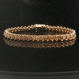 14k Yellow Gold and 4cttw Diamond Vintage S Link Tennis Bracelet 7"