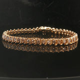 14k Yellow Gold and 4cttw Diamond Vintage S Link Tennis Bracelet 7"