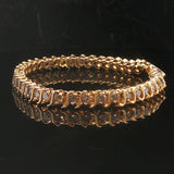 14k Yellow Gold and 4cttw Diamond Vintage S Link Tennis Bracelet 7"