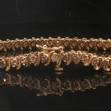 14k Yellow Gold and 4cttw Diamond Vintage S Link Tennis Bracelet 7"