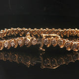 14k Yellow Gold and 4cttw Diamond Vintage S Link Tennis Bracelet 7"