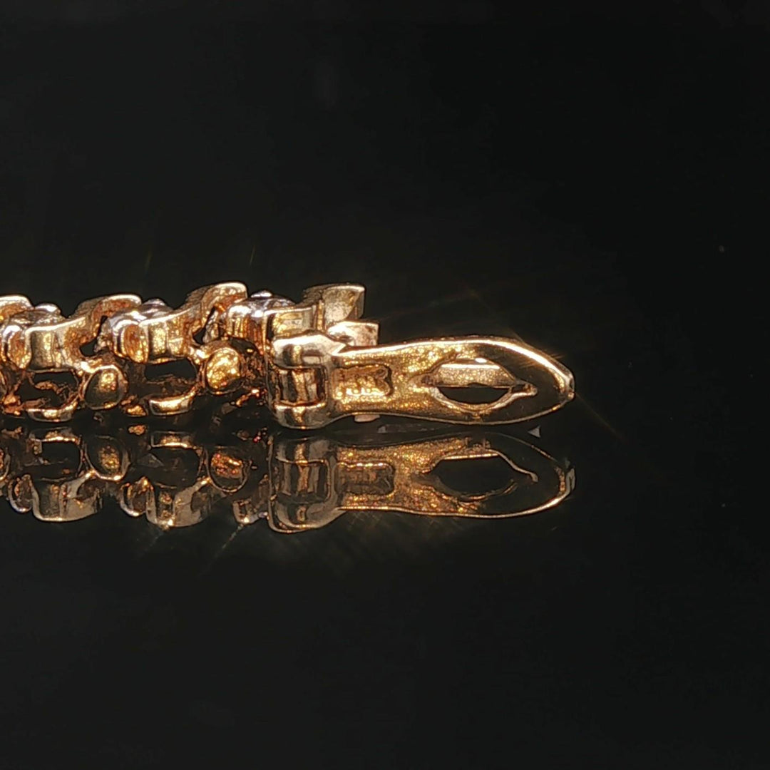 14k Yellow Gold and 4cttw Diamond Vintage S Link Tennis Bracelet 7"