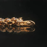 14k Yellow Gold and 4cttw Diamond Vintage S Link Tennis Bracelet 7"