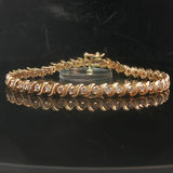 14k Yellow Gold and 2cttw Diamond Vintage S Link Tennis Bracelet 7"