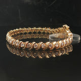 14k Yellow Gold and 2cttw Diamond Vintage S Link Tennis Bracelet 7"