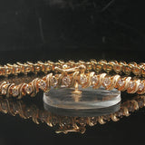 14k Yellow Gold and 2cttw Diamond Vintage S Link Tennis Bracelet 7"