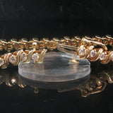 14k Yellow Gold and 2cttw Diamond Vintage S Link Tennis Bracelet 7"