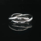 18k White Gold and Diamond Crossover Band Ring Size 4