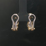 18k Yellow and White Gold Two Tone 0.75cttw Diamond Huggie Earrings