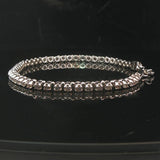 14k White Gold and 1.5cttw Diamond Vintage Ladies Tennis Bracelet 7.75"