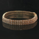 14k Yellow Gold and 4cttw Diamond 22.8g Three Row Tennis Bracelet 7"