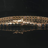 14k Yellow Gold Blue Sapphire and Diamond Vintage Tennis Bracelet 7"