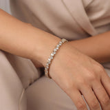 14k Yellow Gold and 5cttw Diamond Ladies Fancy Link Bracelet 7"
