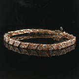 14k Yellow Gold and 5cttw Diamond Ladies Fancy Link Bracelet 7"