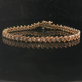 14k Yellow Gold and 2cttw Diamond Vintage S Link Tennis Bracelet 7"