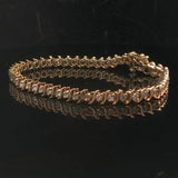 14k Yellow Gold and 2cttw Diamond Vintage S Link Tennis Bracelet 7"