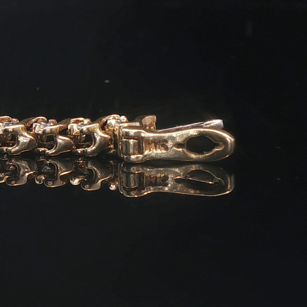 14k Yellow Gold and 2cttw Diamond Vintage S Link Tennis Bracelet 7"