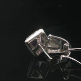 18k White Gold Amethyst and Diamond 6g Huggie Earrings