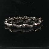 18k White Gold and 1.5cttw Diamond Curved Bar Link Bracelet 7"