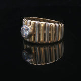 18k Yellow and White Gold 0.30ct Bezel Set Diamond Ladies Ring Size 3