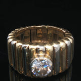 18k Yellow and White Gold 0.30ct Bezel Set Diamond Ladies Ring Size 3