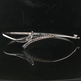 14k Yellow Gold and 0.50cttw Diamond Bypass Bangle Bracelet 7"