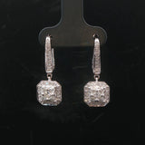 14k White Gold and 1cttw Diamond Drop Dangle Earrings 1"