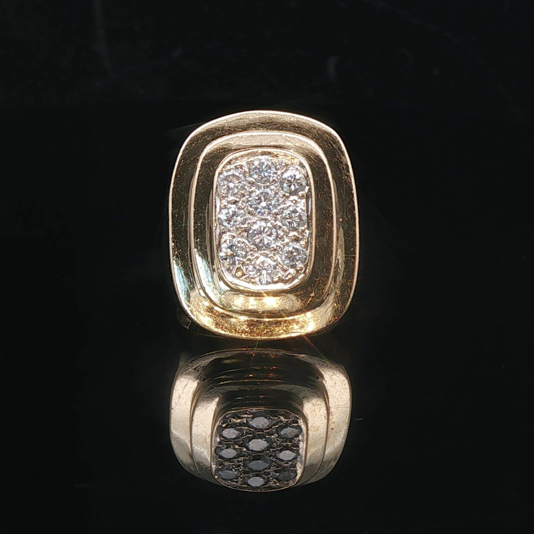14k Yellow Gold and 0.50cttw Pave Diamond Men's Pinky Ring Size 5.5