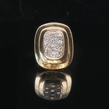 14k Yellow Gold and 0.50cttw Pave Diamond Men's Pinky Ring Size 5.5
