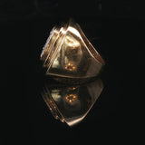 14k Yellow Gold and 0.50cttw Pave Diamond Men's Pinky Ring Size 5.5