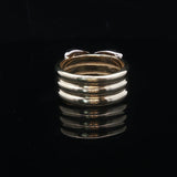 LeVian 18k Yellow and White Gold 14.3g Diamond Three Row X Ring Size 6.5