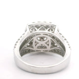 14k White Gold and 3.25cttw Diamond Cluster Ring Size 6.75