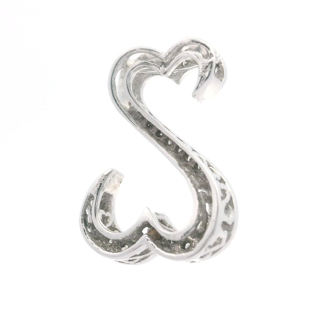 Jane Seymour 14k White Gold and 0.35ct Diamond Open Hearts Pendant