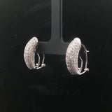 14k White Gold and 0.50cttw Pave Diamond Huggie Earrings