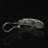 14k White Gold and 0.50cttw Pave Diamond Huggie Earrings