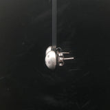 14k White Gold and Diamond Satin Finish Button Stud Earrings