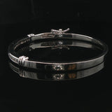 14k White Gold and 0.50cttw Diamond 18.6g Solid Bangle Bracelet 6.75"