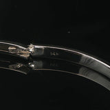 14k White Gold and 0.50cttw Diamond 18.6g Solid Bangle Bracelet 6.75"