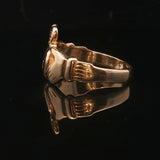 14k Yellow Gold and 0.05ct Diamond Solid Claddagh Ring Size 9