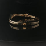 14k Yellow Gold 21g and 1.5cttw Diamond Vintage Bypass Bangle Bracelet 6.75"