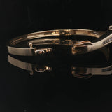 14k Yellow Gold 21g and 1.5cttw Diamond Vintage Bypass Bangle Bracelet 6.75"