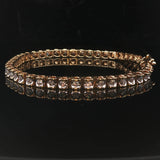 14k Yellow Gold and 1cttw Diamond 13g Vintage Tennis Bracelet 7.25"