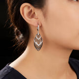 Gabriel & Co. 18k White Gold and 0.70cttw Diamond Drop Dangle Earrings 1.8"