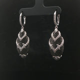 Gabriel & Co. 18k White Gold and 0.70cttw Diamond Drop Dangle Earrings 1.8"