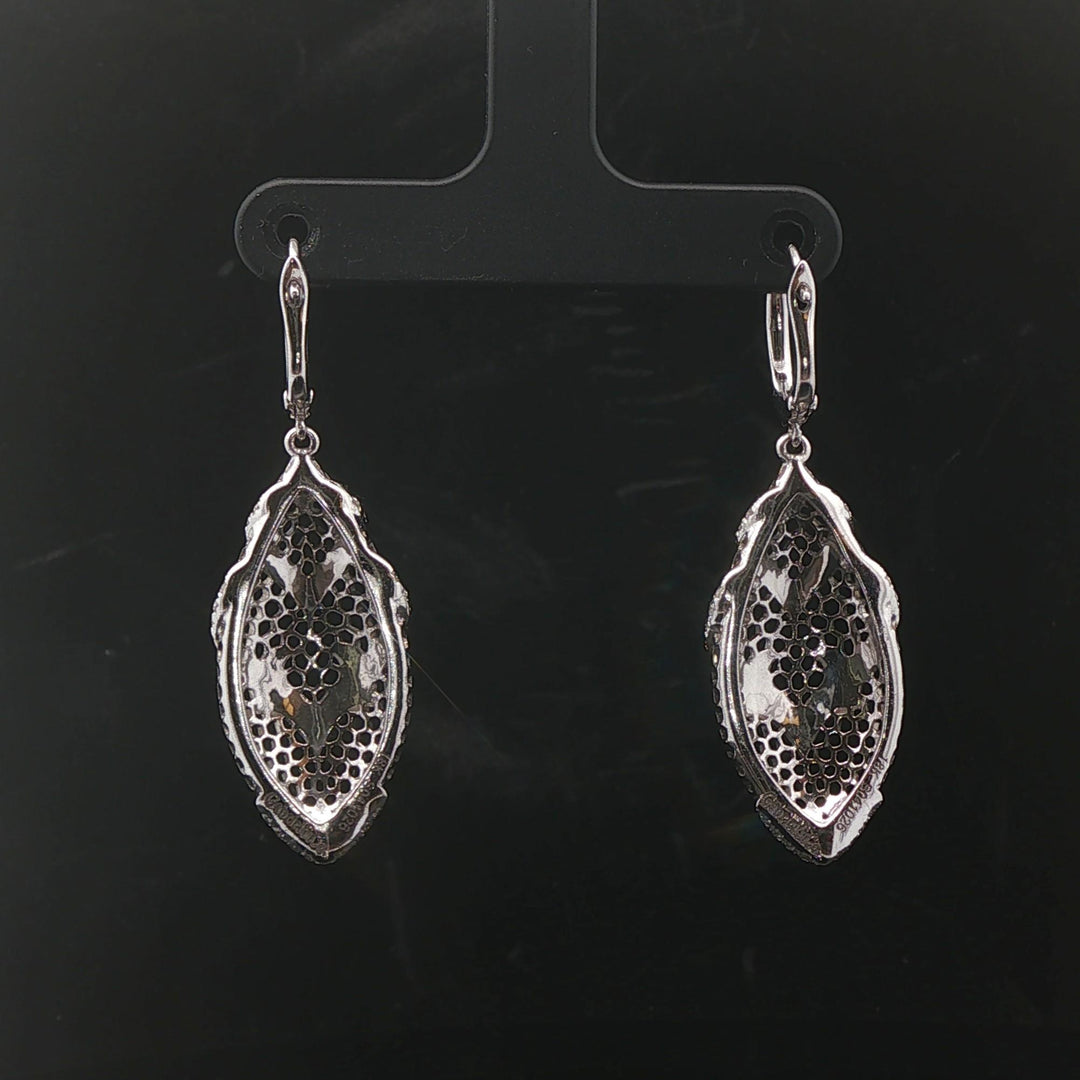 Gabriel & Co. 18k White Gold and 0.70cttw Diamond Drop Dangle Earrings 1.8"