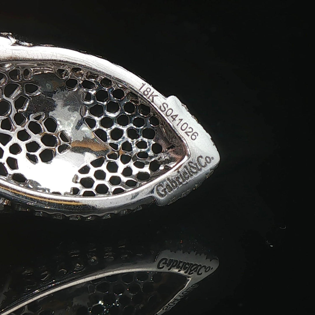 Gabriel & Co. 18k White Gold and 0.70cttw Diamond Drop Dangle Earrings 1.8"