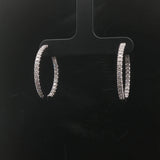 18k White Gold and 1cttw Diamond Inside Out Hoop Earrings 1"